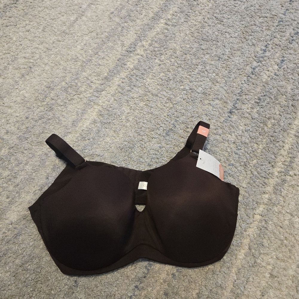 Cacique Lane Bryant Lightly Lined Balconette Bra Espresso Brown 40F NWT